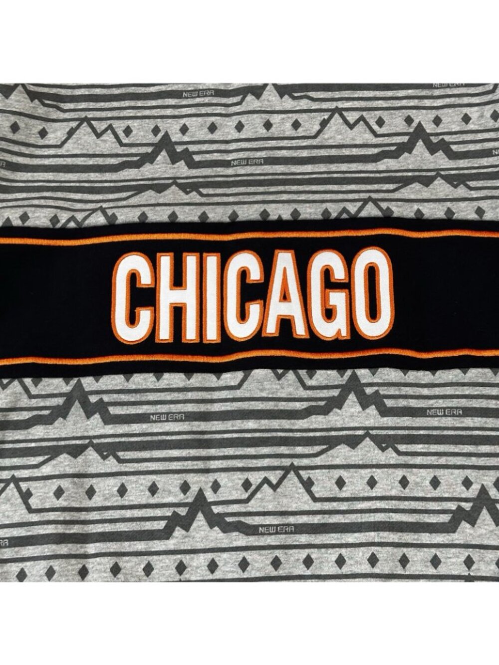 Chicago Bears Men Med Gray Aztec Fleece Crewneck Sweatshirt New Era NFL Pullover - Picture 5 of 8